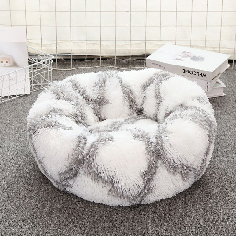 Perrera desmontable y lavable redondo de felpa nido de mascota gato nido cálido suministros para mascotas cama de perro cama del animal doméstico estera del animal doméstico
