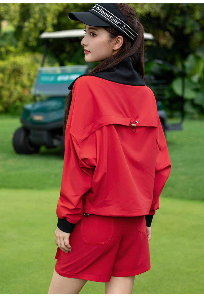 Quần short golf nữ thu đông dáng thể thao co giãn — Quần short đỏ [Quần short bảo hộ lao động loại A/túi đa năng/dây thun co giãn] KUZ208 chi tiết 7