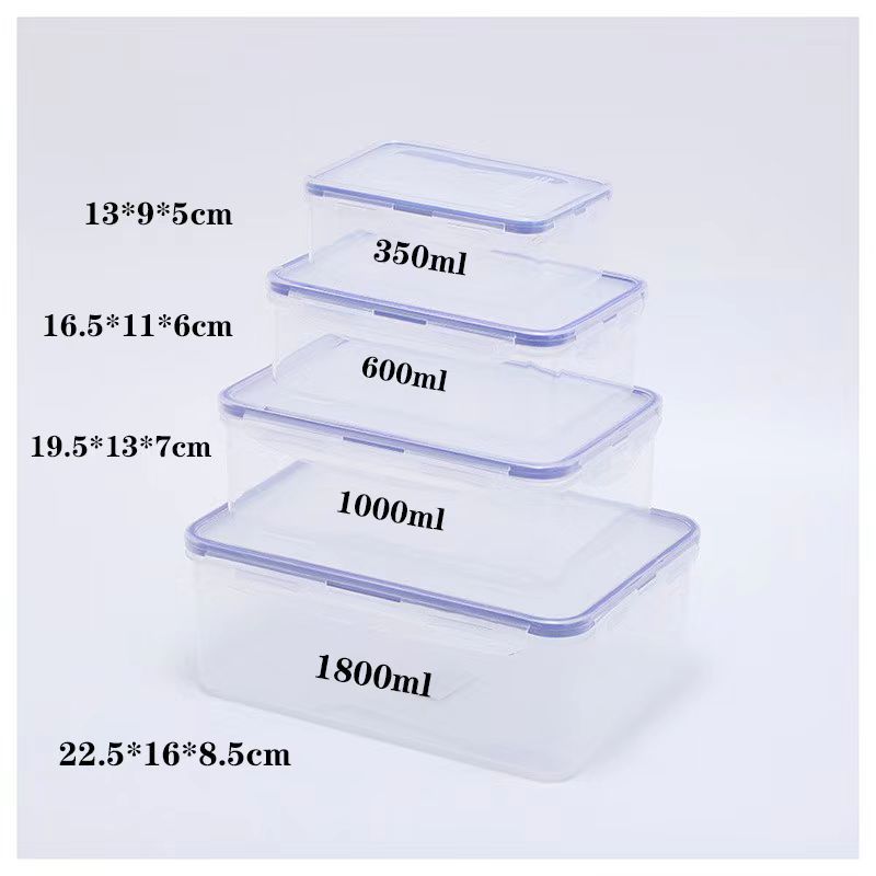 Caja de conservación de grado alimenticio, juego de 3 o 4 piezas, ideal para oficina, refrigerador o almuerzos