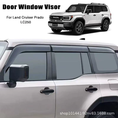 2024 Toyota Prado Rain shield - black-translucent-2024-toyota-prado-prado-lc250-six-piece-set
