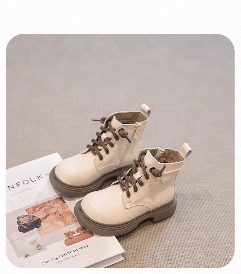 Girls' Martin made of two cotton autumn winter 2024, new with added fleece for boys, girls' short boots, medium and_voghion.com