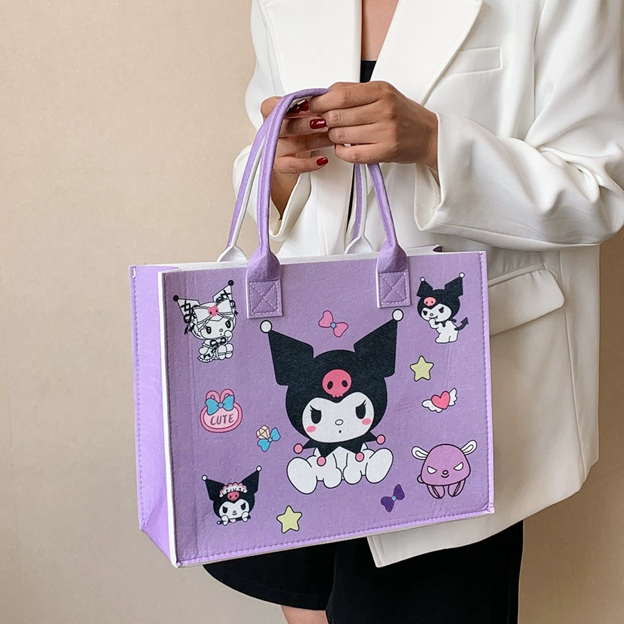 Новая фетровая сумка Sanlou Kuromi для поднятия настроения с мультяшным изображением твердосплавных тел в руках, сумка для благословения