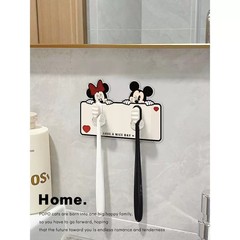 ミッキーカップルの高颜値歯ブラシ棚棚壁掛け式穴なしトイレ電動歯ブラシハンガー