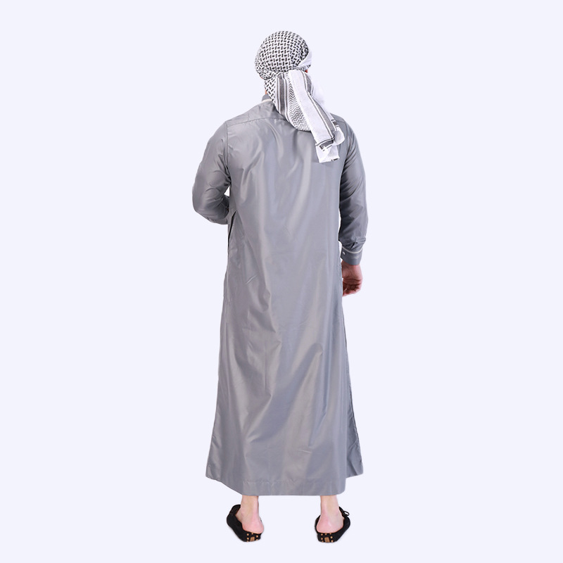 Men's moslem New style long sleeve Arabic robe men's robe wholesale wholesale Muslim men's ethnic long dress_voghion.com