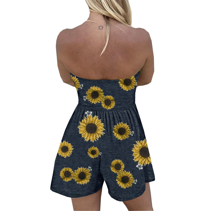 Summer Women One Neck Sleeveless Jumpsuit
