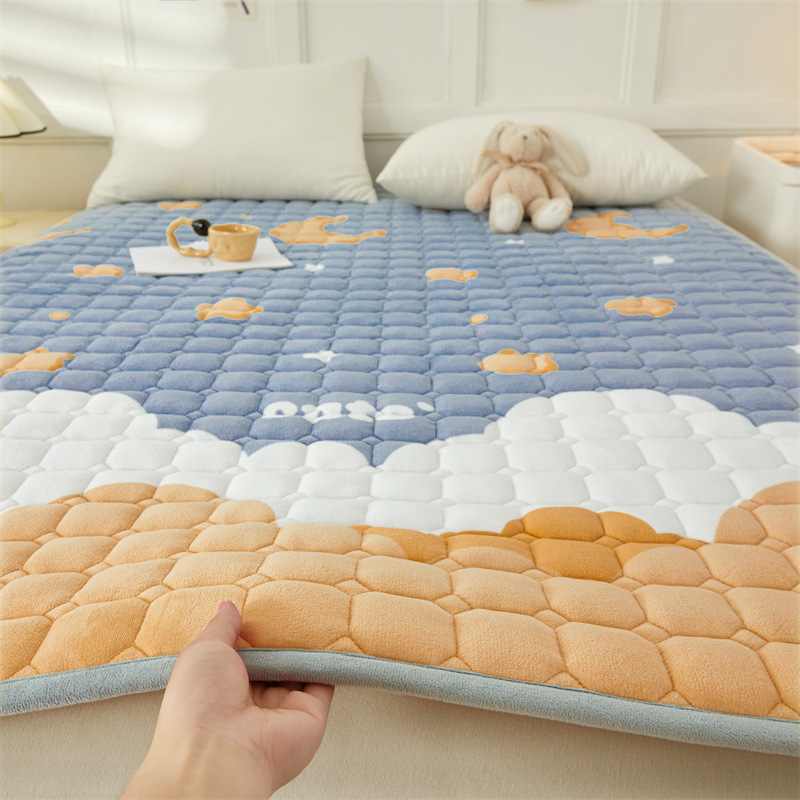 Cross-border Thickened Milk Velvet Mattress Winter Warm fleece-lined Bed Sheet Bed Cover Student Dormitory Mat Tatami Mat