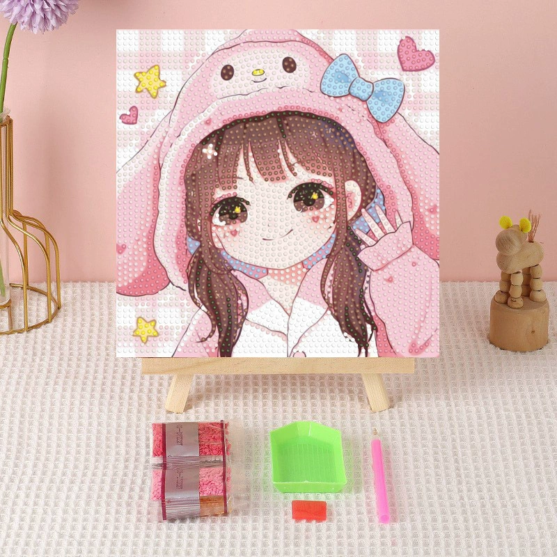 Алмазная вышивка (canvas) Genshin Impact DIY, 20×20 / 30×30, деревянная внутренняя рама и набор инструментов