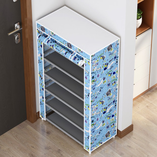 Shoe Rack Household Multi-Layer Door Simple Shoe Cabinet Dust Cover Curtain 2023 Small Narrow Shutou