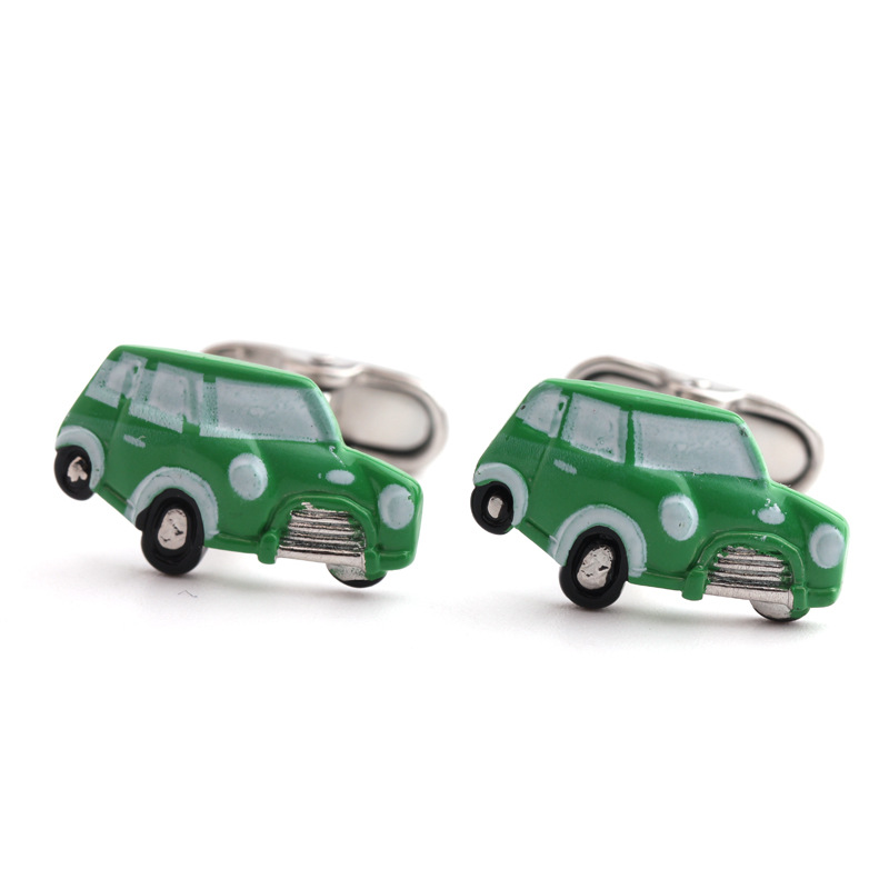 Car shape cufflinks spray paint printing paint French shirt men's cuff cuff nails_voghion.com