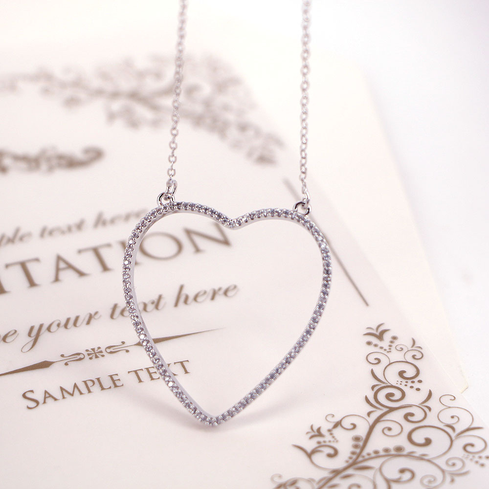 fashion copper heart micro-encrusted copper pendant inlaid zircon collarbone chain