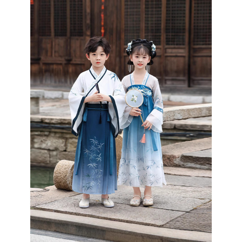 Hanfu Boys New Style Children's Chinese Style Tang Suit Boys Ancient Style Suit Girls Princess Dress Summer Wholesale