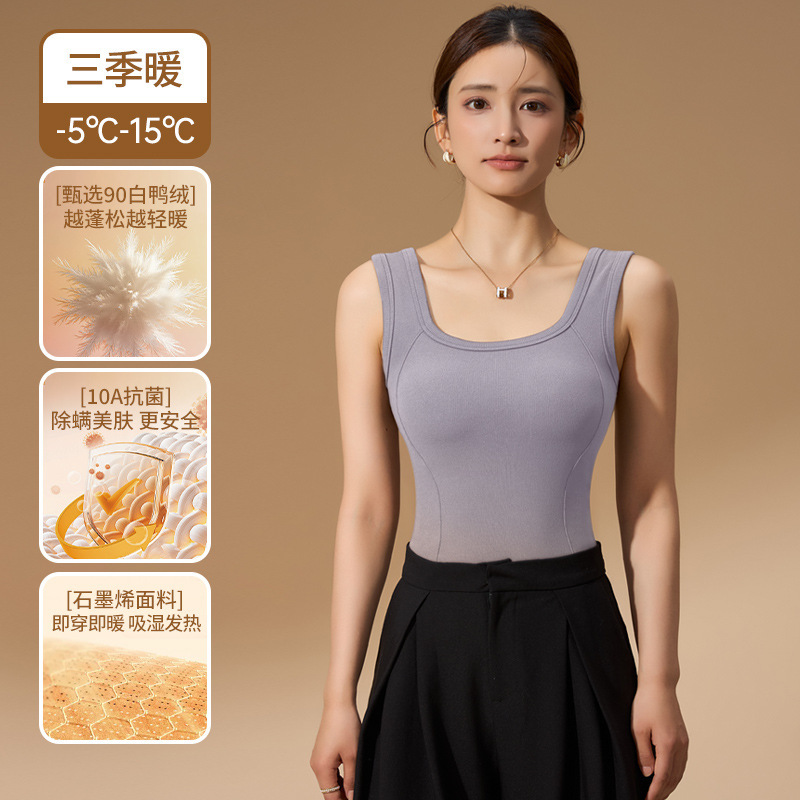 Down Patch + 10A Antibacterial + Graphene Thermal Vest for Women, Cold-Proof and Warm Clothing Wholesale, Can Be Worn Outside