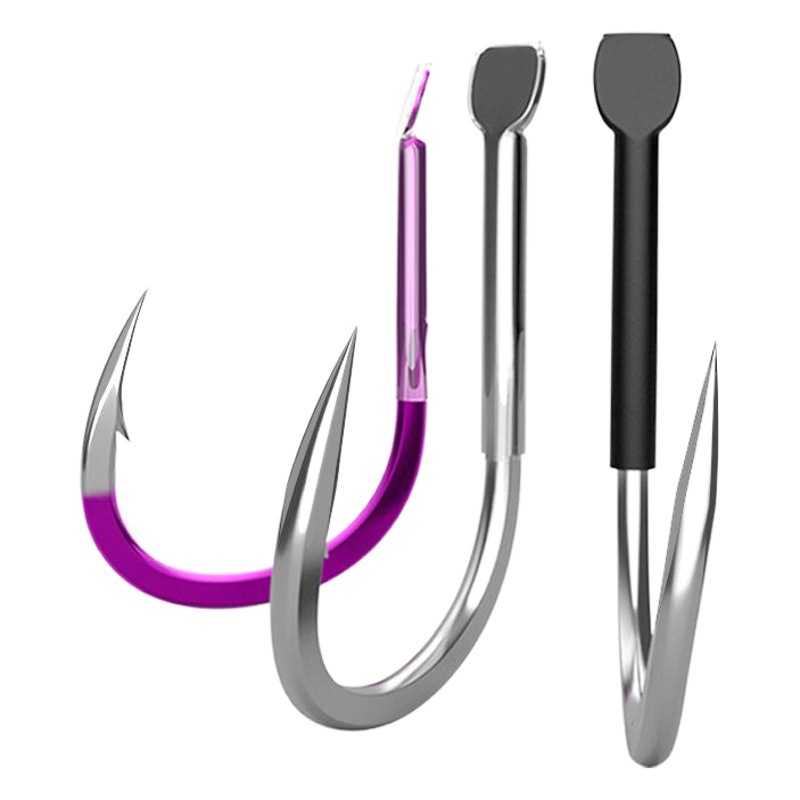 Green Fish Hook Large Fish Hook with Suit Bold Isem Barbed Bulk Giant Crooked Sturgeon Grass Carp Hook