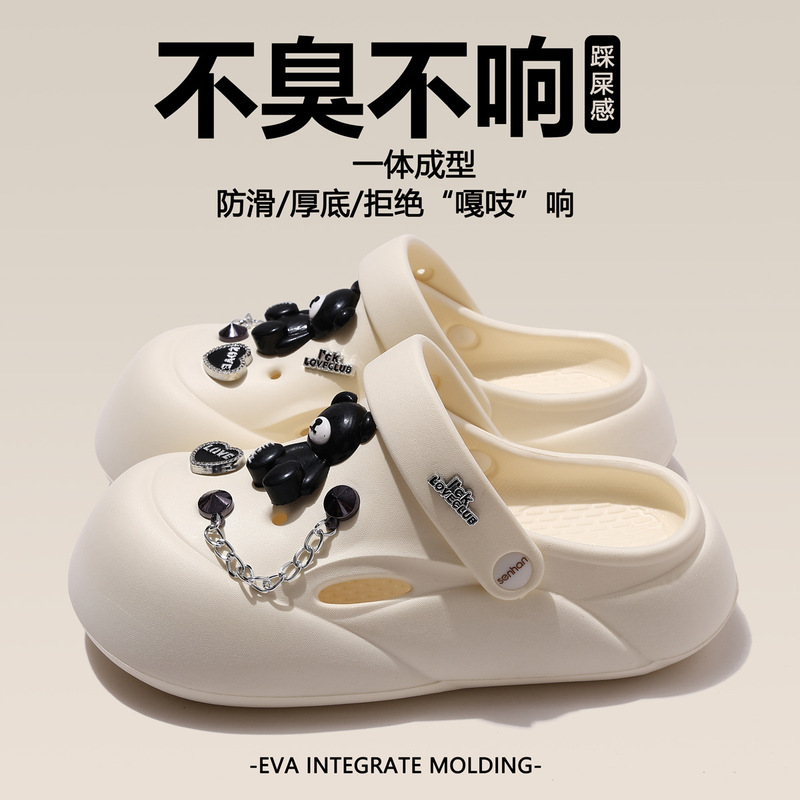 女性用厚底下駄、夏用アウターウェア、2025年新作EVA滑り止め、防臭ビーチサンダル、男性用つま先スリッパ|undefined