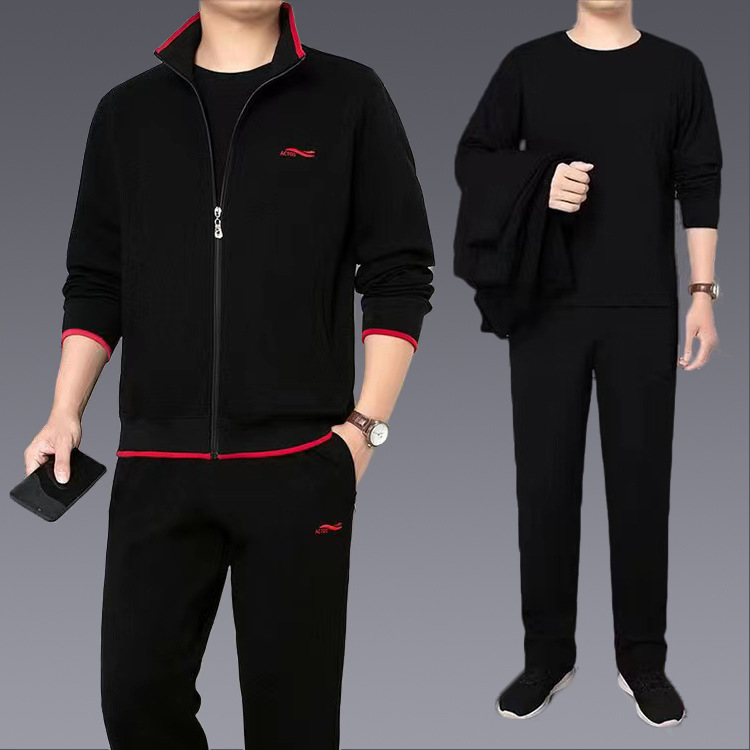 8126 black three-piece suit [with long-sleeved t]