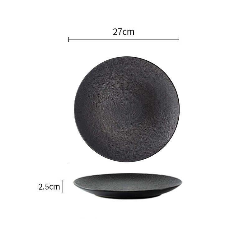 암석 얕은 접시 블랙 27cm