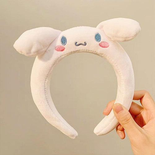 Children's Cartoon Sanrio Melody Cinnamon Dog Face Wash Girl Hairband Plush Wide-Brim Cute Headband