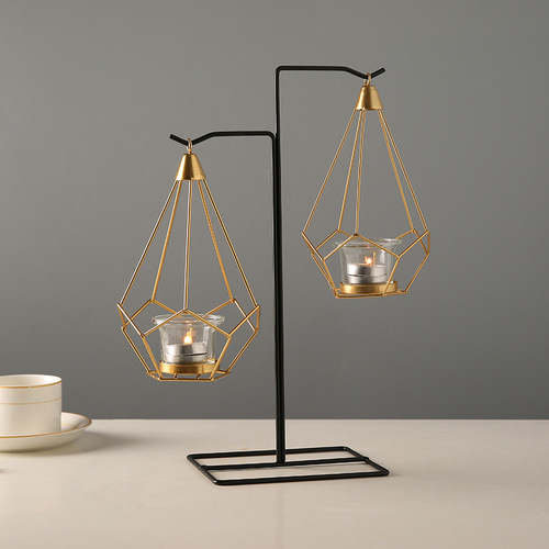 Light luxury hanging basket candle holder Nordic home Western restaurant ornaments romantic candlelight dinner atmosphere decoration props