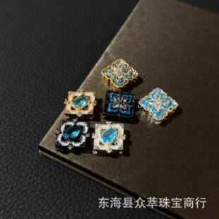 14K��ɫ�����U�ջ��y�{ɫ��ʯ����朴������diyˮ���Ʒ���