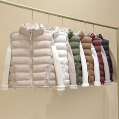 棉服马甲女短款2025秋冬新款轻薄韩版立领棉坎肩保暖棉马夹棉背心