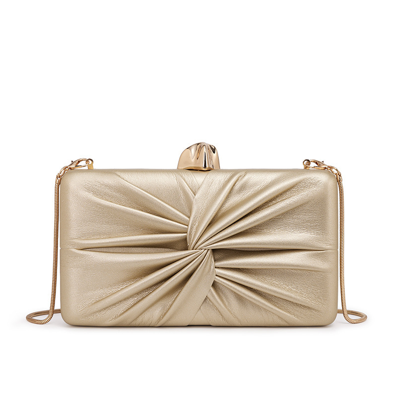 Bolsa de cena de moda transfronteriza de damas otoño y invierno nuevo pliegue pu bolso de mano de hombro de partido de lujo ligero bolso de noche