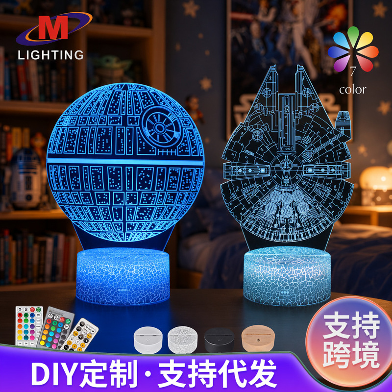 Cross-Border Star Wars series 3D colorful touch table lamp night light LED creative gift visual light Cross-Border Star Wars series 3D colorful touch table lamp night light LED creative gift visual light