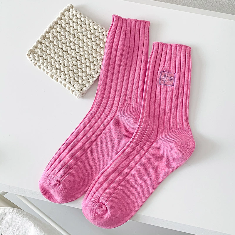 Knee Socks (Tide) Embroidered Fashion Socks, South Korea Style, One Size, Colorful
