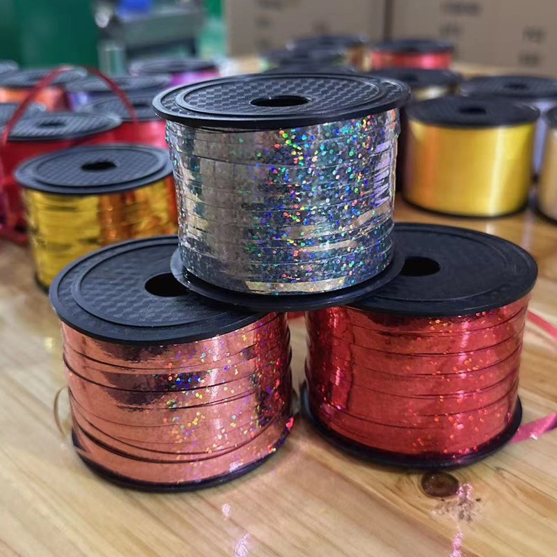 Venta al por mayor 100 tamaño simple láser ajuste Arco Iris globo cinta plana