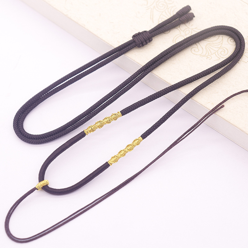 金色线螺旋编织盘龙结小圆绳项链绳 包线玉蜜蜡唐卡玛瑙饰品挂绳