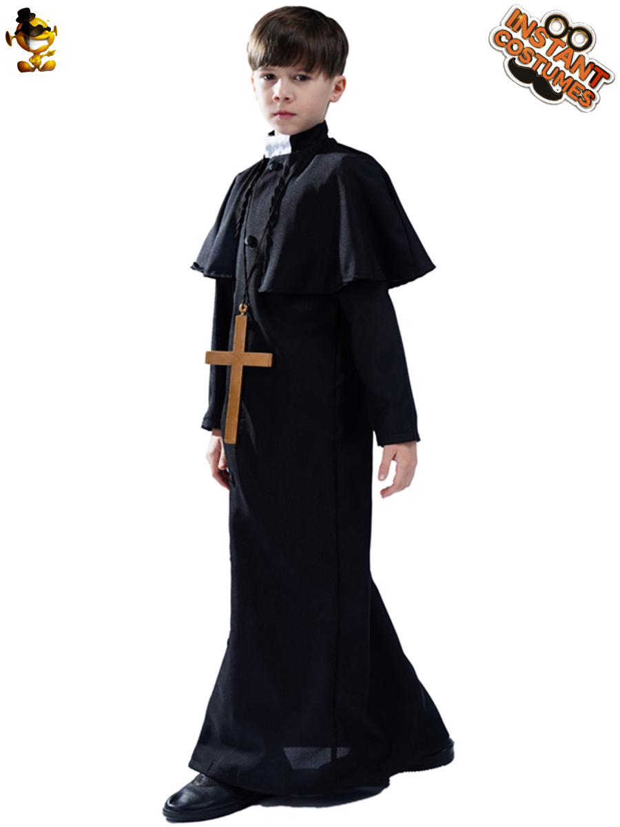 De Halloween de Los Niños macho monje sacerdote traje sacerdote juego de rol PARTIDO DE DISTRIBUCIÓN DE DISFRACES al por mayor