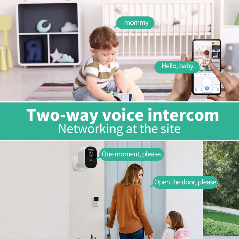 Cámara de Vigilancia Inalámbrica a Batería ABS WiFi HD con Visión Nocturna para Interiores y Exteriores image 4