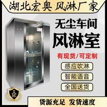 不锈钢风淋室智能控制单人双吹电子食品净化无尘车间风淋门货淋室