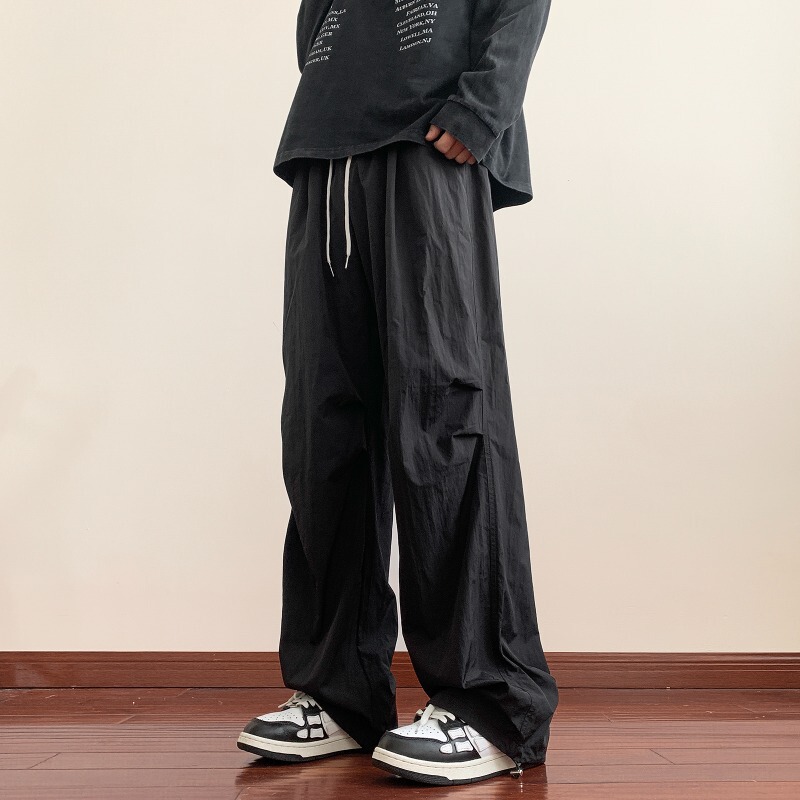 National Tide Palamine Neutral Couple Casual Pants Windproof Waterproof Rusher Pants 2025 Spring Loose Leg Trousers for Men National Tide Palamine Neutral Couple Casual Pants Windproof Waterproof Rusher Pants 2025 Spring Loose Leg Trousers for Men