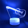 Musical instruments, night light, colorful guitar, battery for bedroom, 3D, gradient, Birthday gift