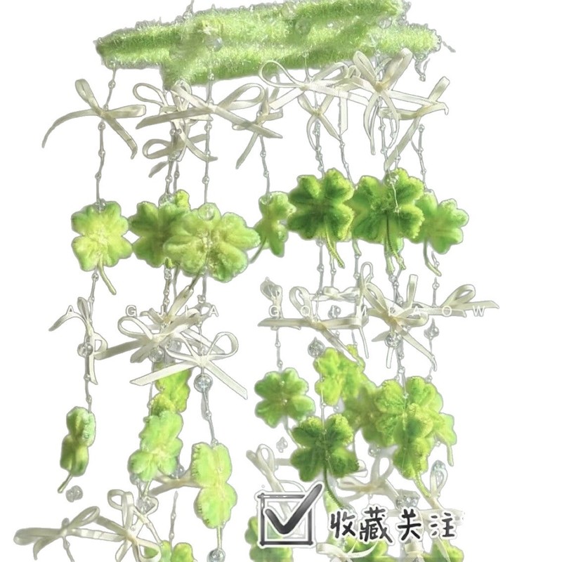 幸运四叶草风铃手工diy扭扭棒材料包创意阳台卧室挂件送女友闺蜜|undefined