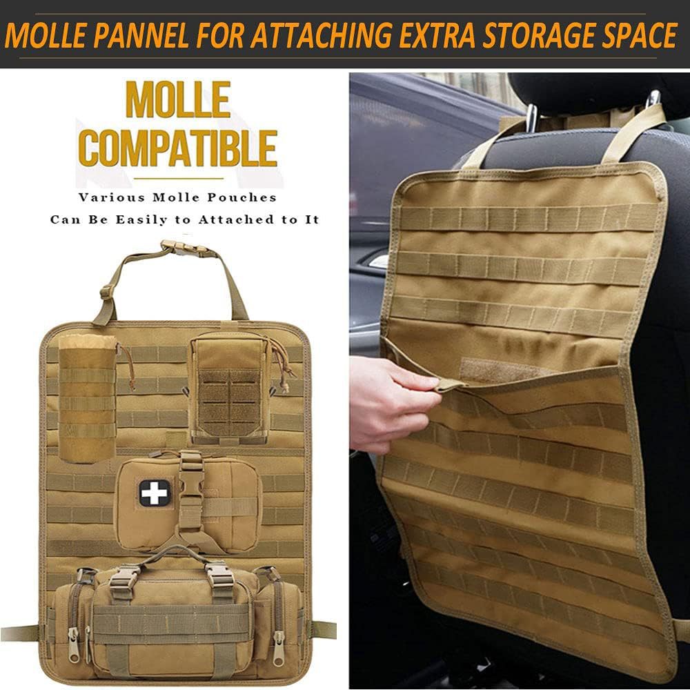 Tactical Car Molle Pouch Car Seat Back Organizer Bag Multi-purpose Military Enthusiast Storage Bag