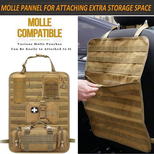 Tactical Car Molle Pouch Car Seat Back Organizer Bag Multi-purpose Military Enthusiast Storage Bag