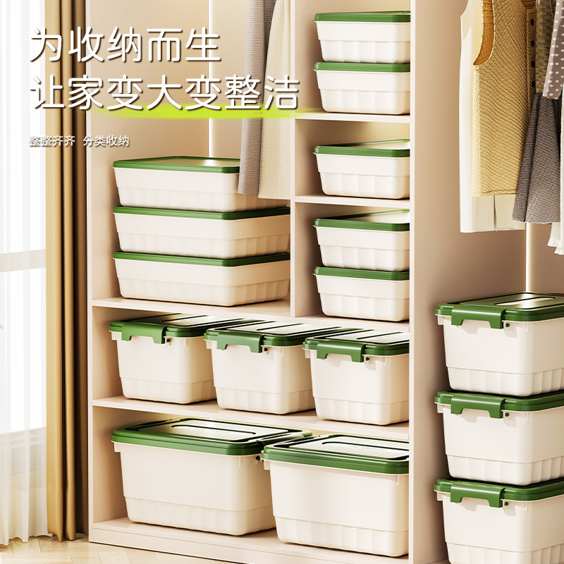 衣服收纳箱带盖玩具书本衣物收纳盒大容量塑料整理箱杂物储物箱|undefined