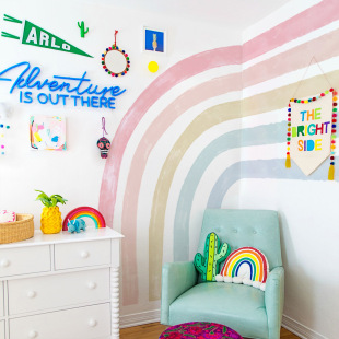 Funlife����WallMural��ճ������������ͯ��ˮ���βʺ��NWMFKD061