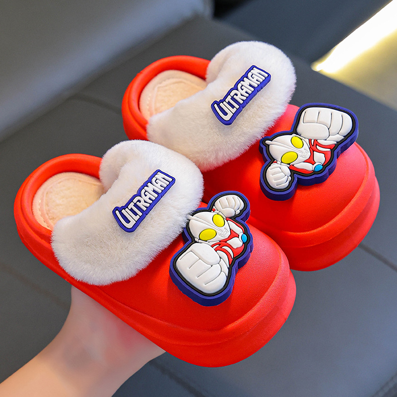 Altman invierno zapatillas de algodón para niños calentamiento más pelusa cubierta de algodón impermeable para niños bolsas caseras zapatos de talón de algodón