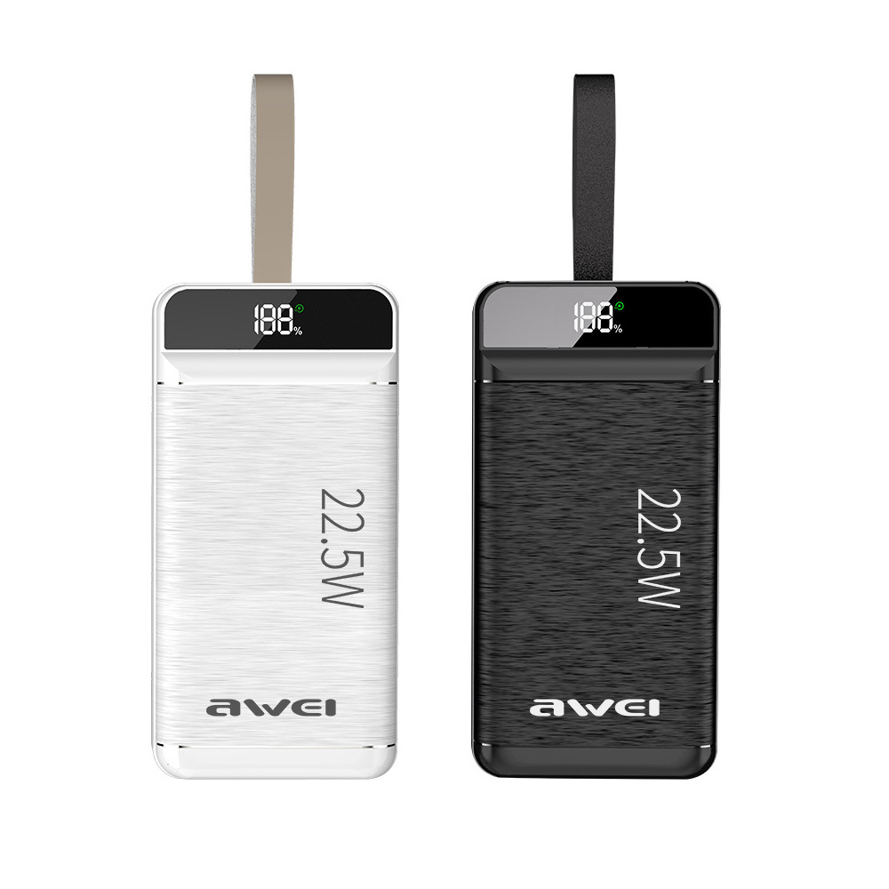 AWEI用维便携挂绳3万大毫安充电宝 跨境 22.5W快充移动电源现货