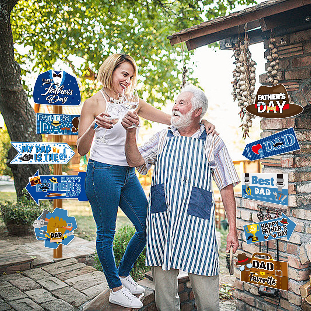 Nuevos productos transfronterizos del Día del Padre decoraciones de vacaciones señalización de césped patio diseño de decoración de fiesta del Día del Padre señalización