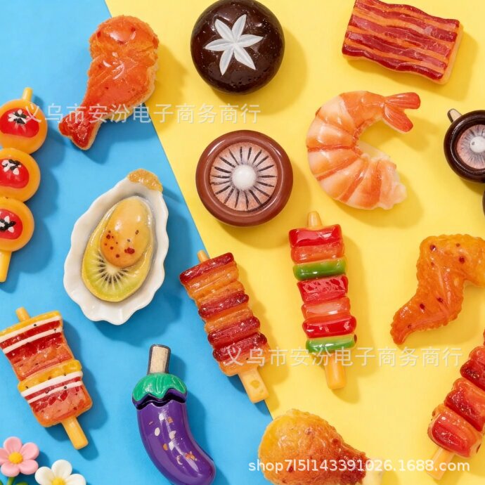 DIY Cream Glue Hair Clips, Phone Cases, Fridge Magnets, Shoe Buckles, Toy Ornaments with Barbecue Skewers, Mushrooms, and Oysters DIY Cream Glue Hair Clips, Phone Cases, Fridge Magnets, Shoe Buckles, Toy Ornaments with Barbecue Skewers, Mushrooms, and Oysters