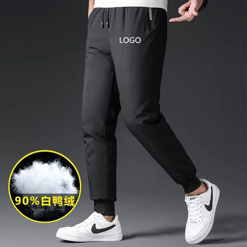 Winter keep warm trousers with down, (Cross-border trading), increased thickness, high waist