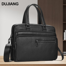 真皮男士公文包牛皮商务通勤电脑包简约大容量包包手提包跨境热销