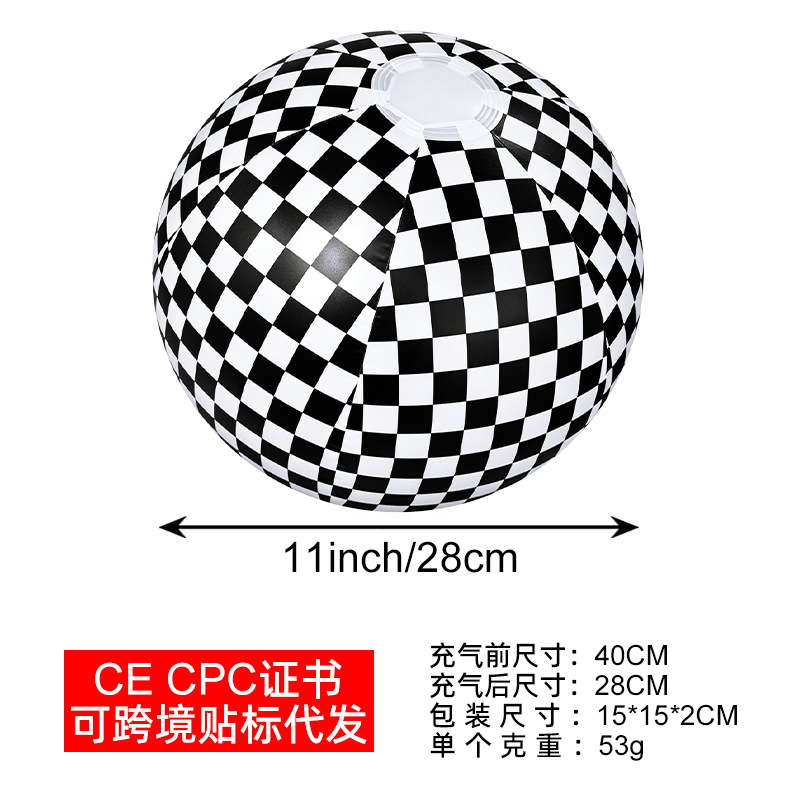 40CM black and white checkered ball