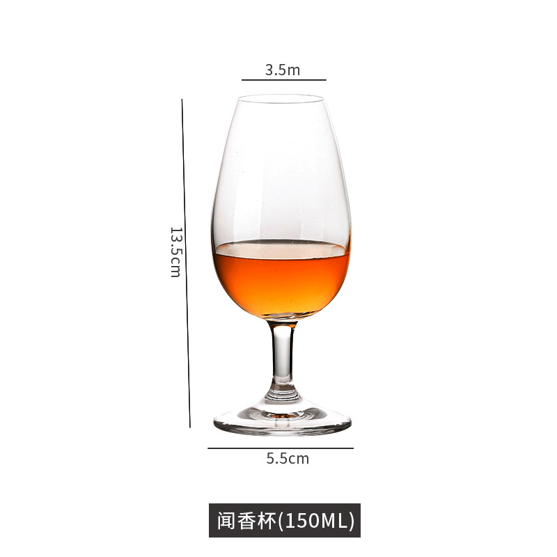 Taza de degustación de whisky, taza de licores, taza de prueba de vino, taza de vidrio de cristal, taza de olor de bebida pura ISO