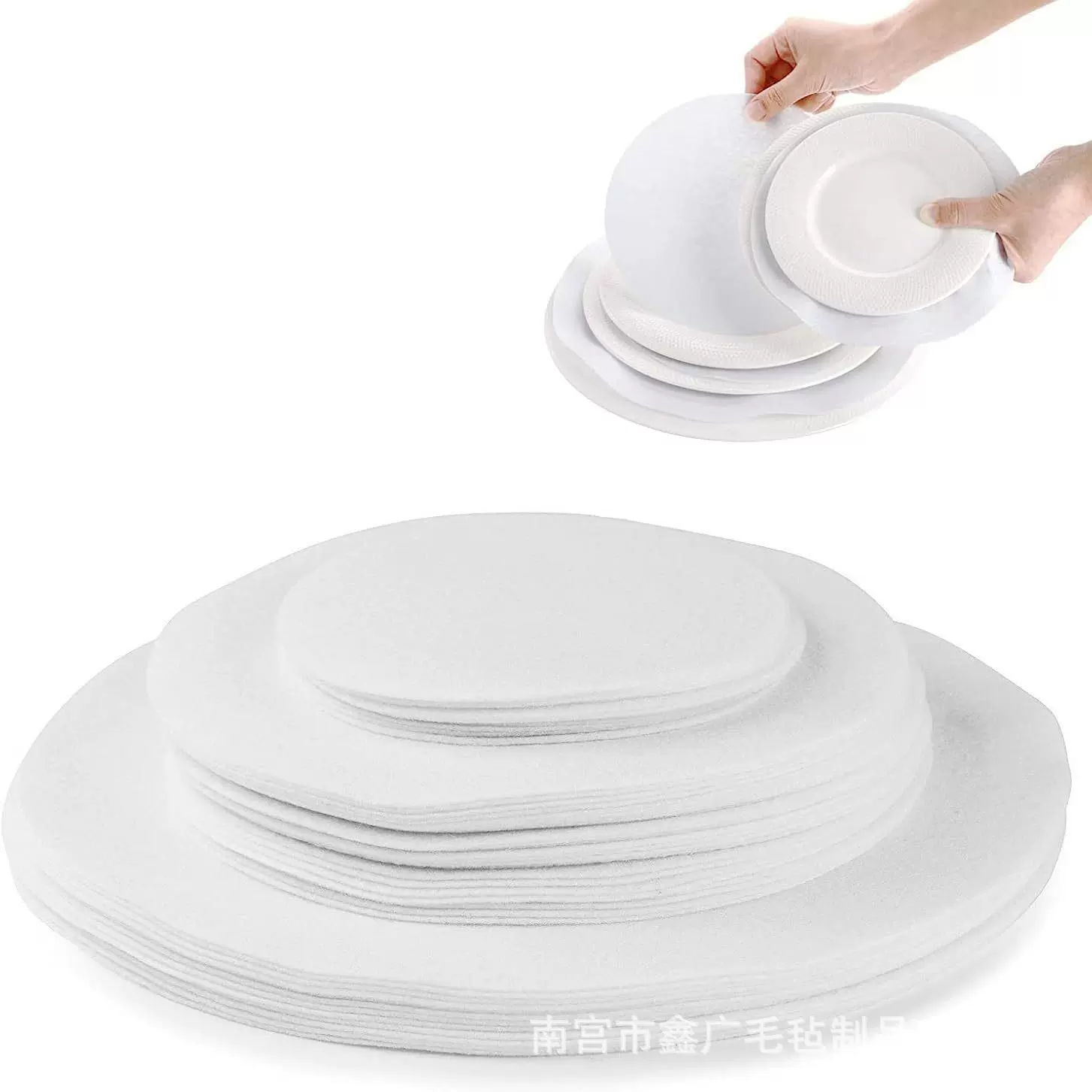 毛毡垫餐盘分隔垫餐具保护垫盘子储存分隔器分离保护罩碗碟吸水垫