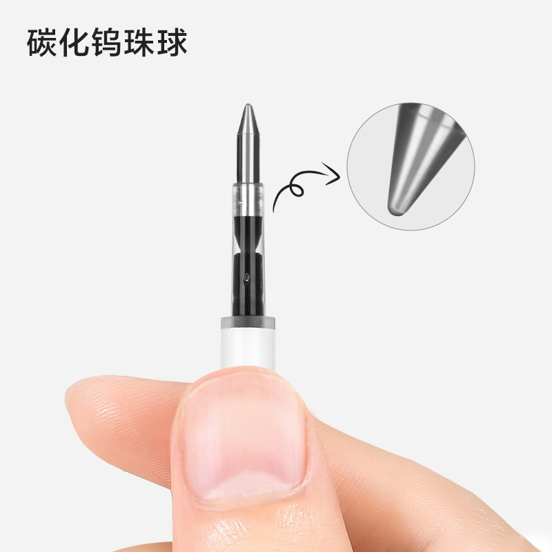 Delinius NS740 Press Neutral Refill 0.5mm Bullet Black Spring Refill for Office Students