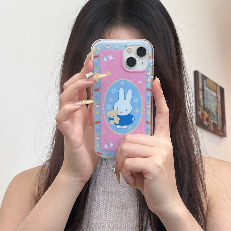 ins风碎花星星兔子小熊适用iPhone17苹果16ProMax/15手机壳14新款|undefined